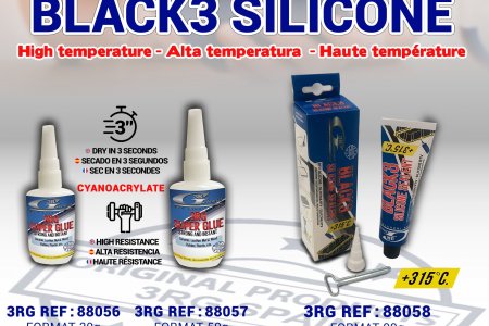 3RG Super Glue & Black Silicone